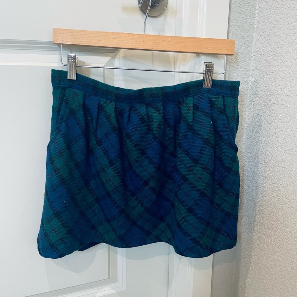 Old Navy Blue and Green Plaid Mini Skirt